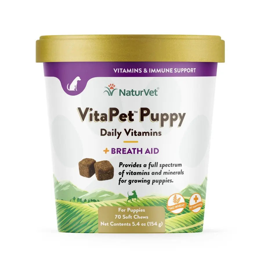 Naturvet? VitaPet? Wheat Free Daily Vitamins Plus Breath Aid Puppies Soft Chews 70 Count