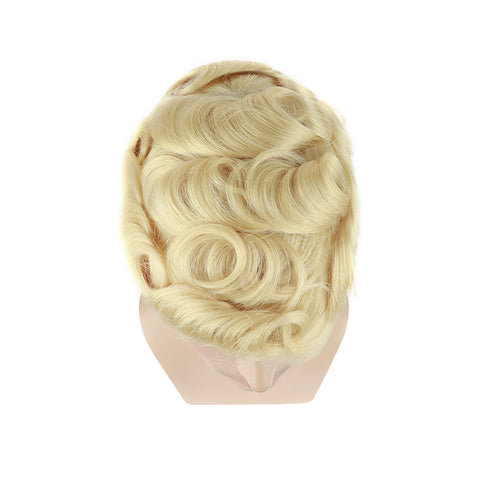0.02-0.04mm Ultra-thin Skin Toupee For Men Most Fashionable Blond Hair Replacement Systems #613