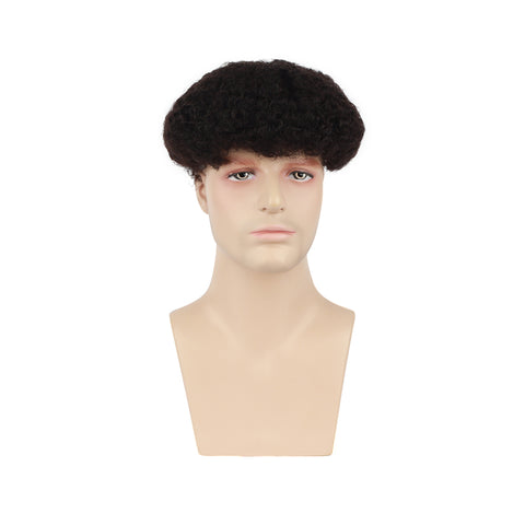 Full Lace afro toupee for men 8mm curl