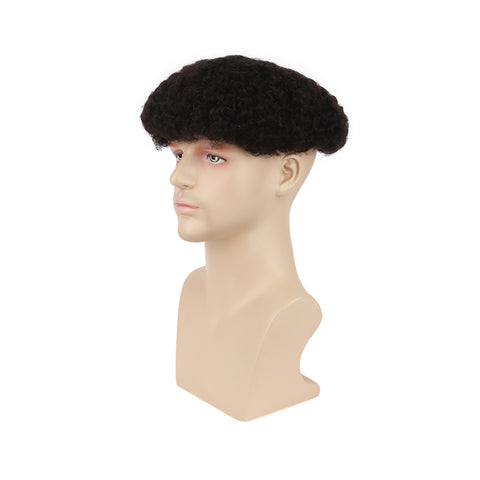 Full Lace afro toupee for men 8mm curl