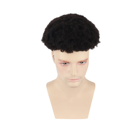 lace base toupee for afro man 4mm curl