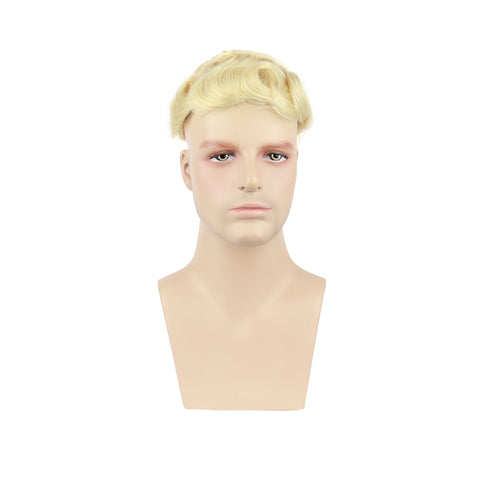 0.02-0.04mm Ultra-thin Skin Toupee For Men Most Fashionable Blond Hair Replacement Systems #613