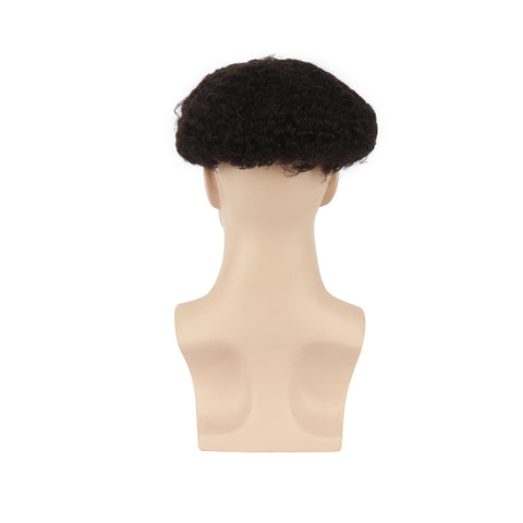 Full Lace afro toupee for men 8mm curl