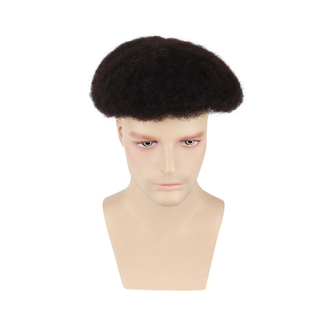 afro toupee skin base 4mm curl hair