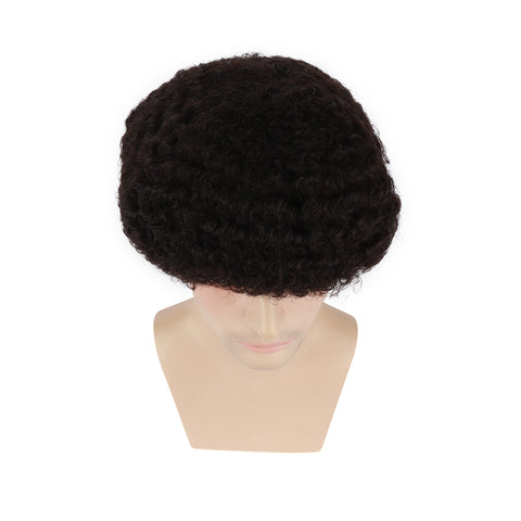 Full Lace afro toupee for men 8mm curl