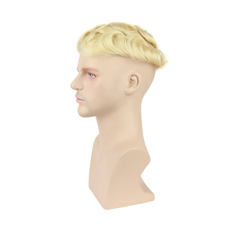 0.02-0.04mm Ultra-thin Skin Toupee For Men Most Fashionable Blond Hair Replacement Systems #613