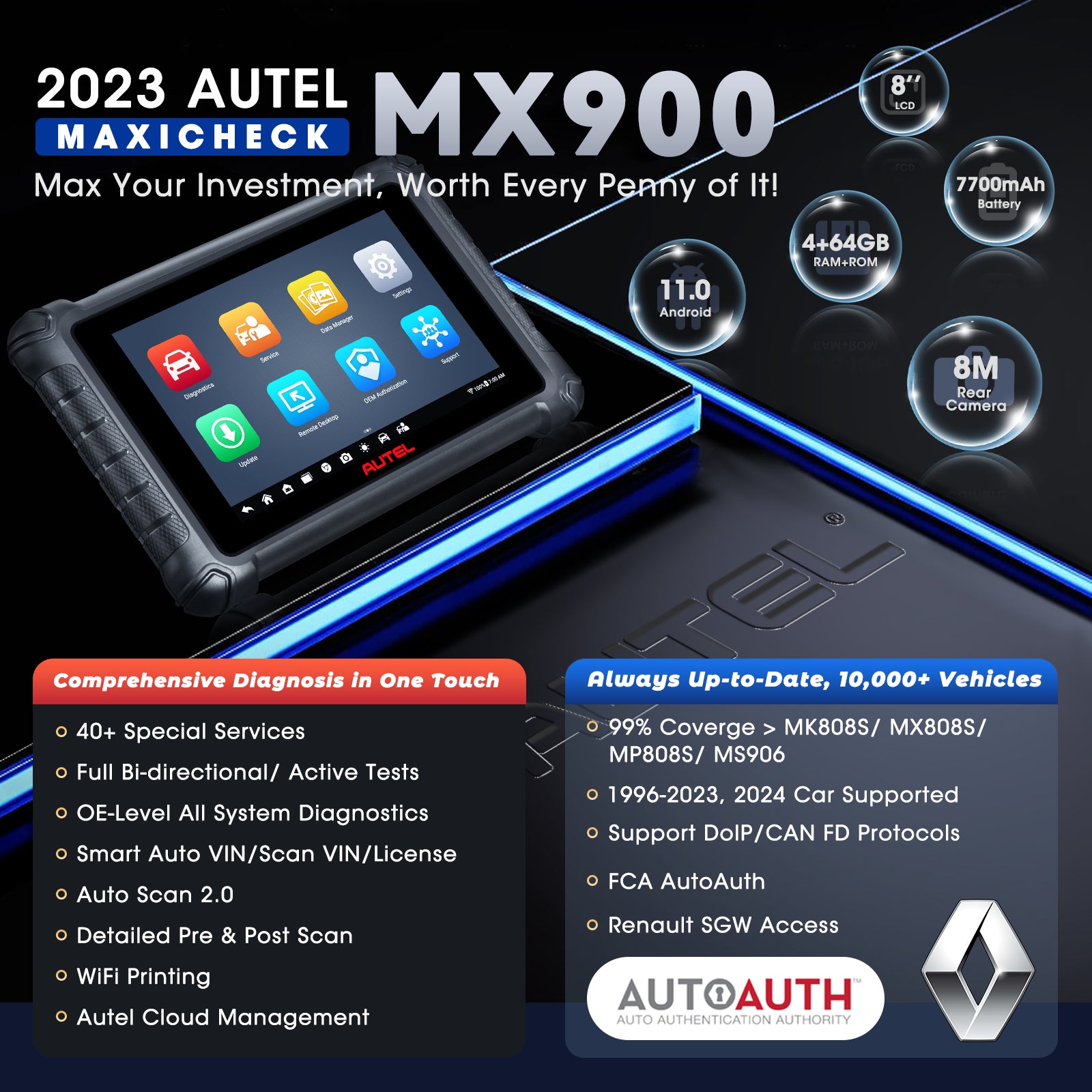 Autel Maxicheck mx900 features