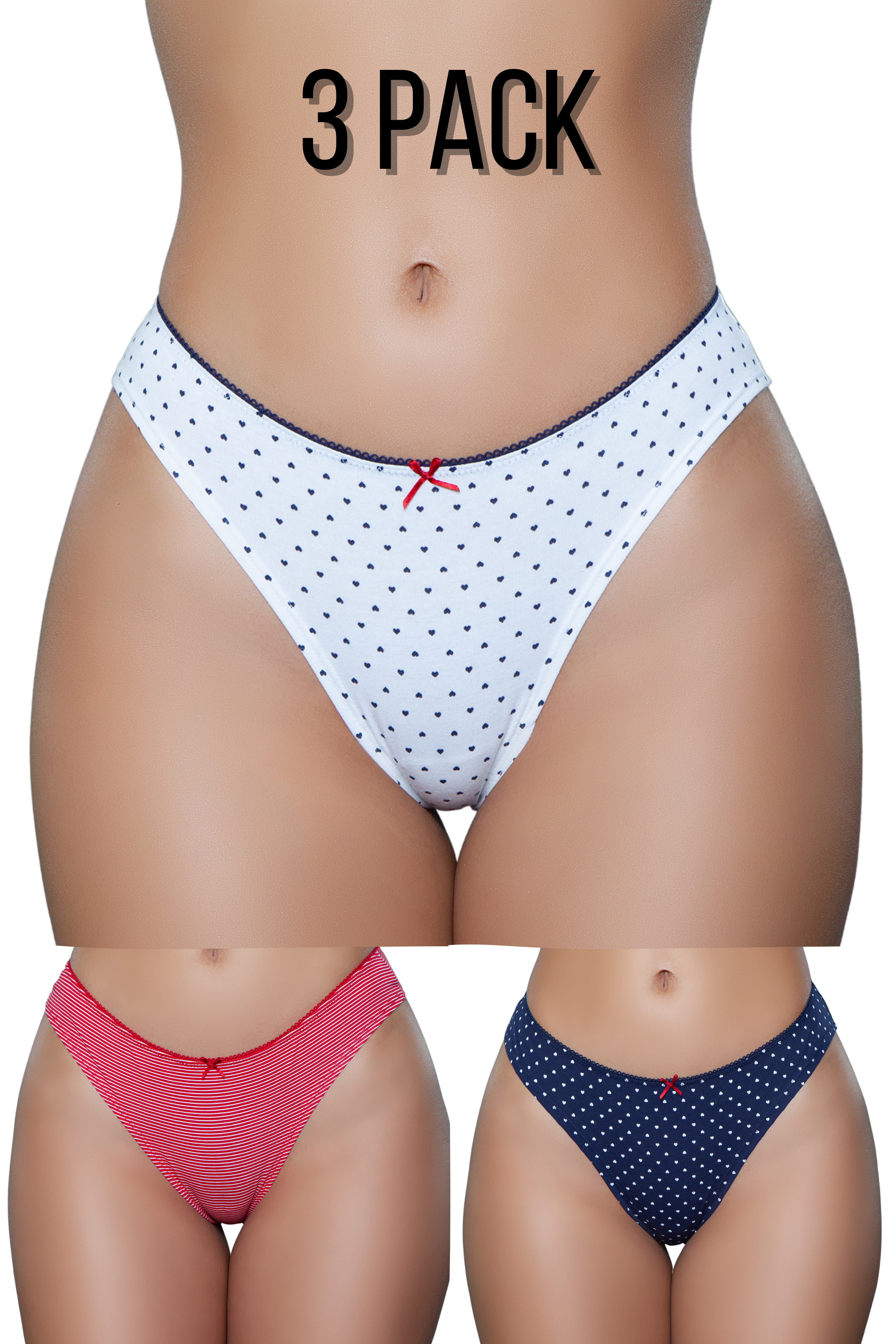 3pc. Low-Rise Jersey Knit Brief Panties
