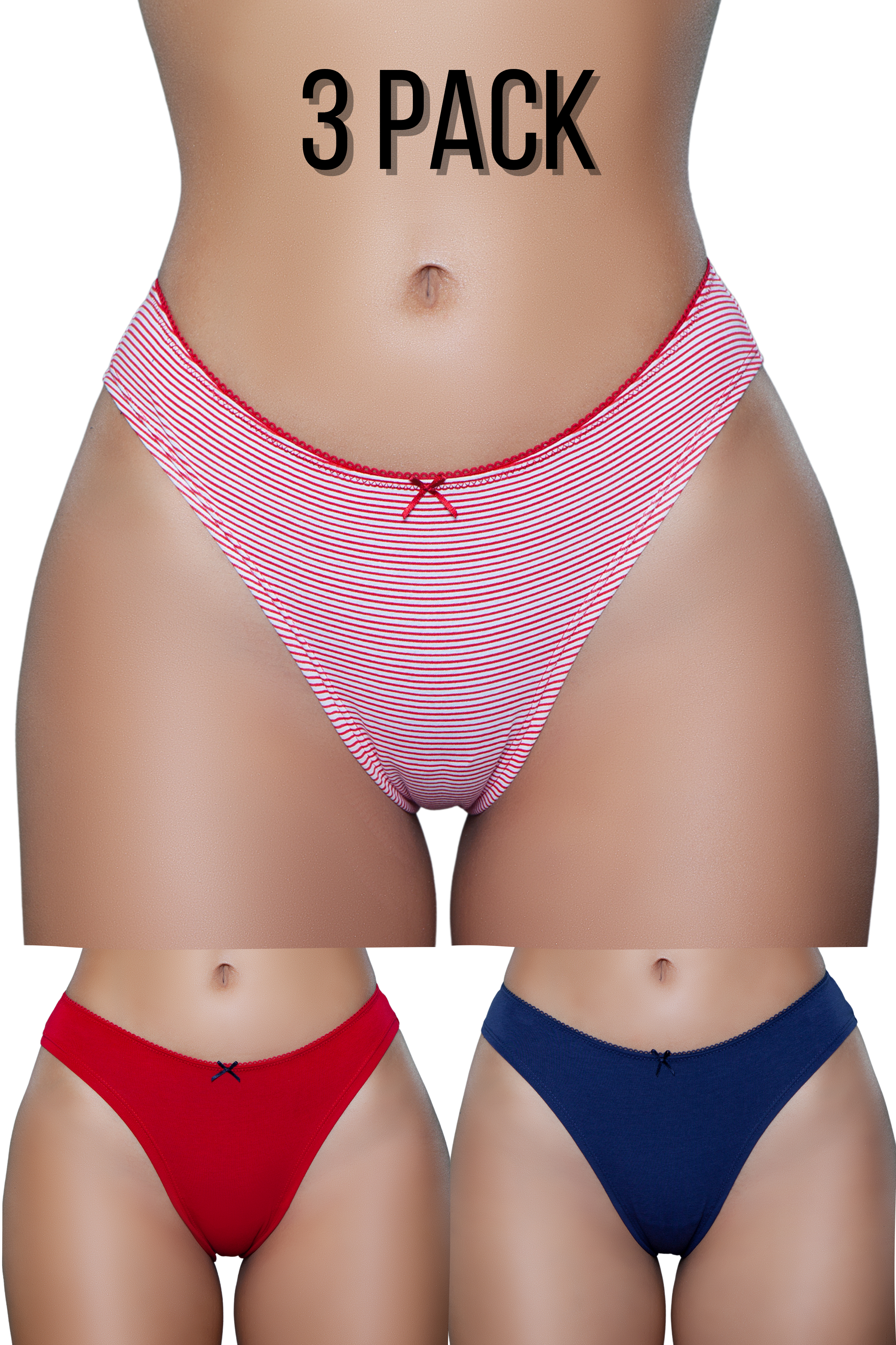 3pc. Low-Rise Jersey Knit Brief Panties