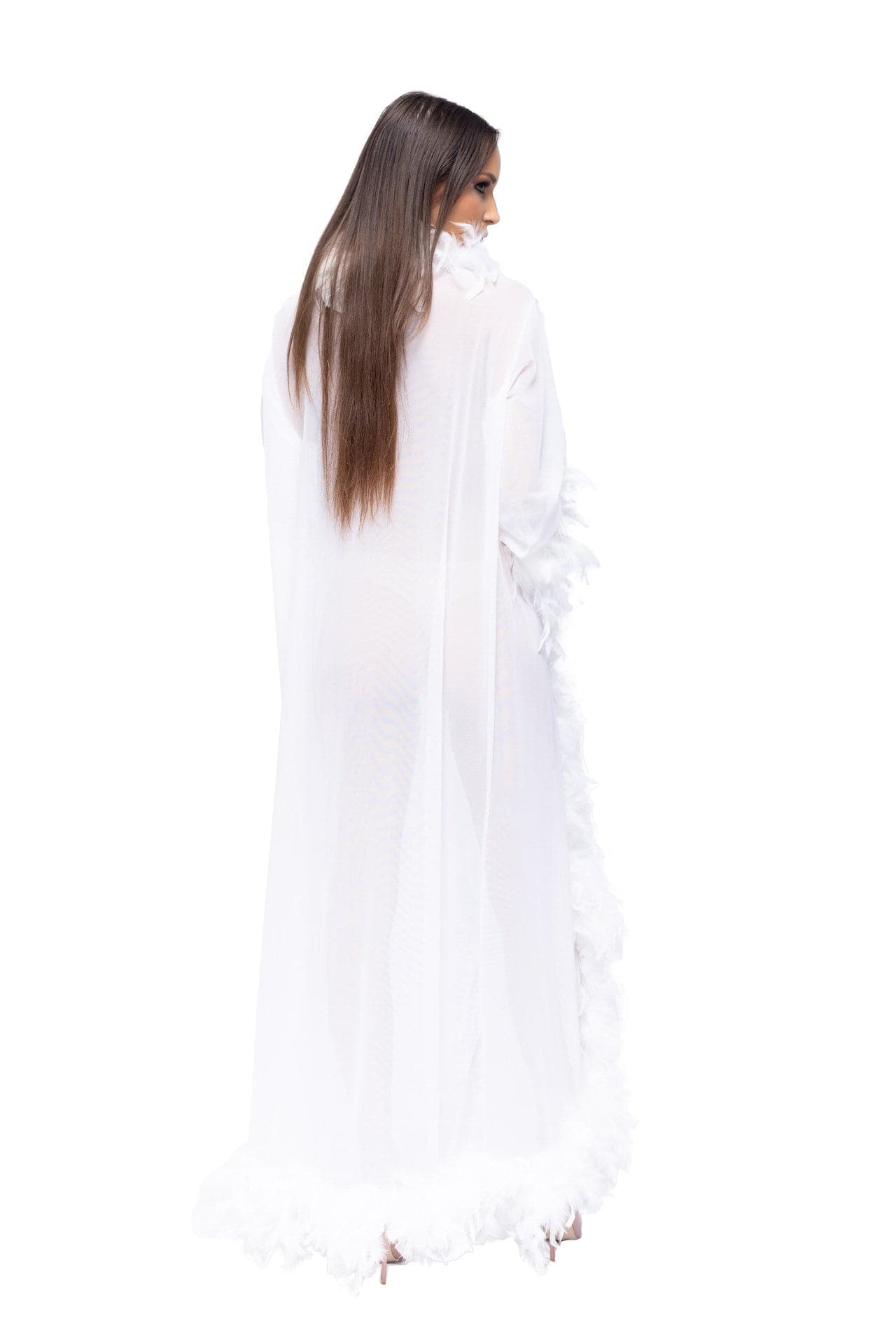 Luxe Feather Robe Long