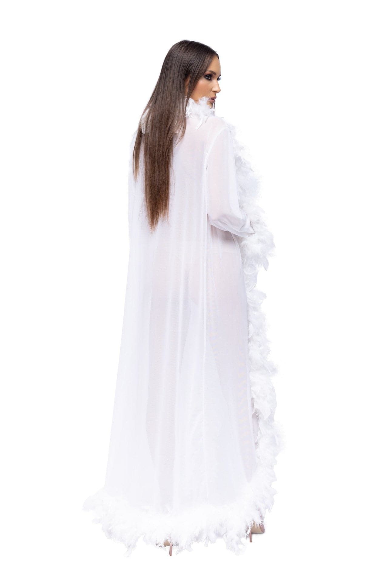 Luxe Feather Robe Long