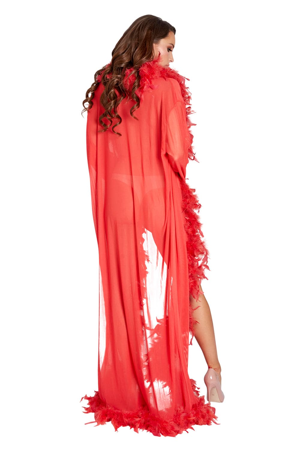 Luxe Feather Robe Long