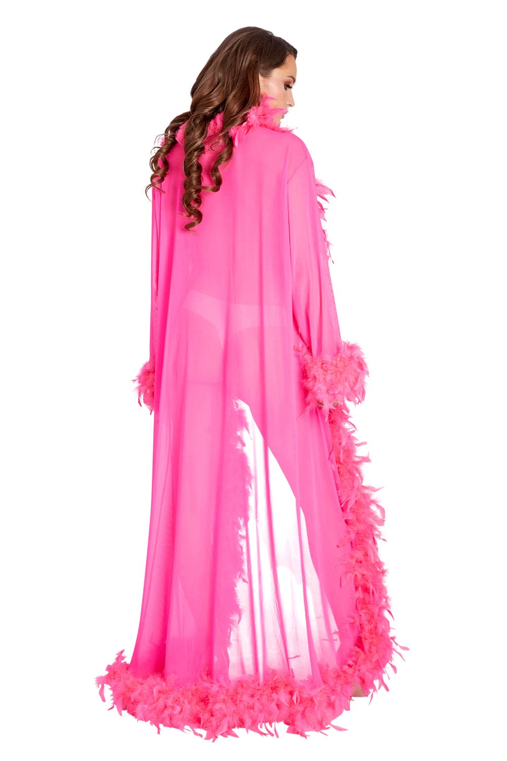 Luxe Feather Robe Long