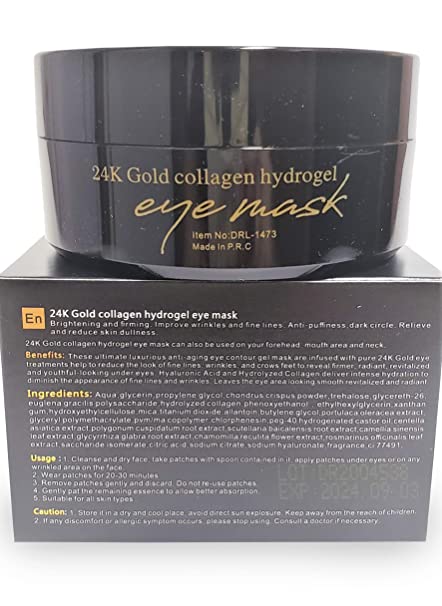 Dr Rashel 24k Gold Collagen Hydrogel Eye Mask | Improve Wrinkles , Anti Puffiness , And Dark Circle | 60 Pcs of Gold Eye Mask