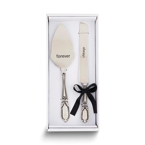 Stainless Steel forever and always Cake Serving Set