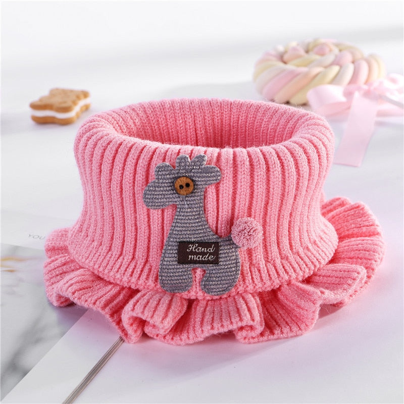 Knitted Collar Lace Scarf Neck Bib For Children
