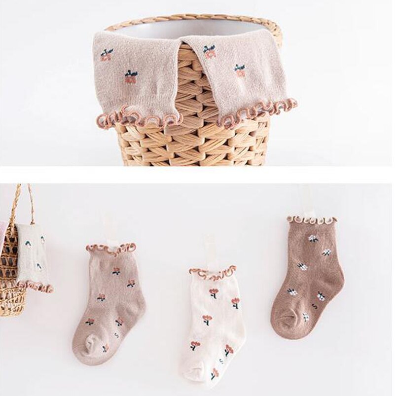 Sock  of Ankle Vintage Floral Pattern For Children