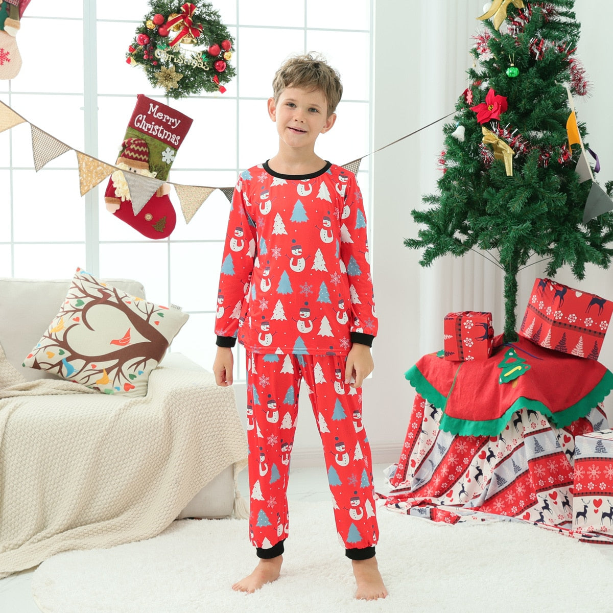 Christmas Snowman Pattern Pajamas