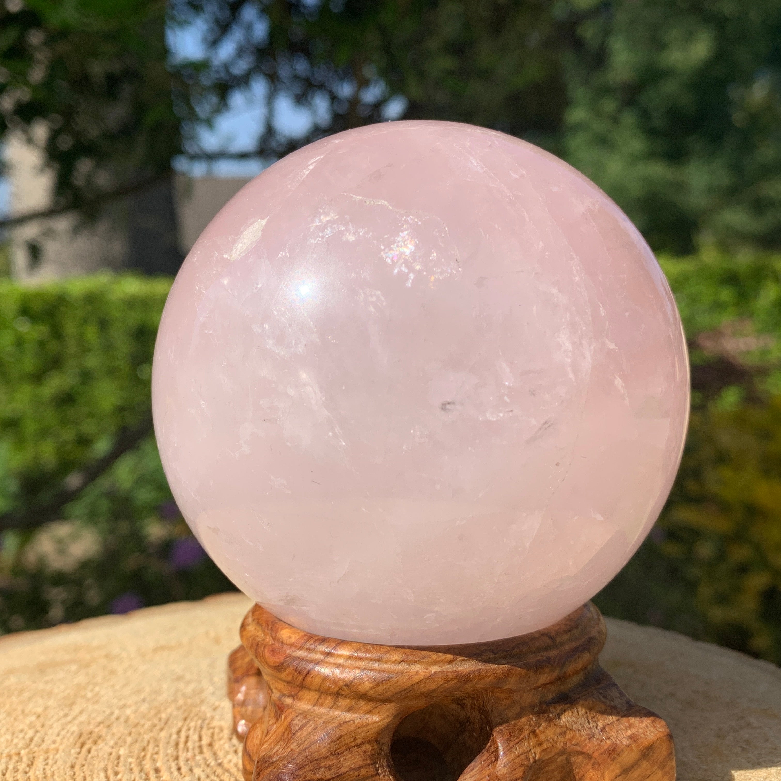 792g 8x8x8cm Pink Rose Quartz Sphere from China