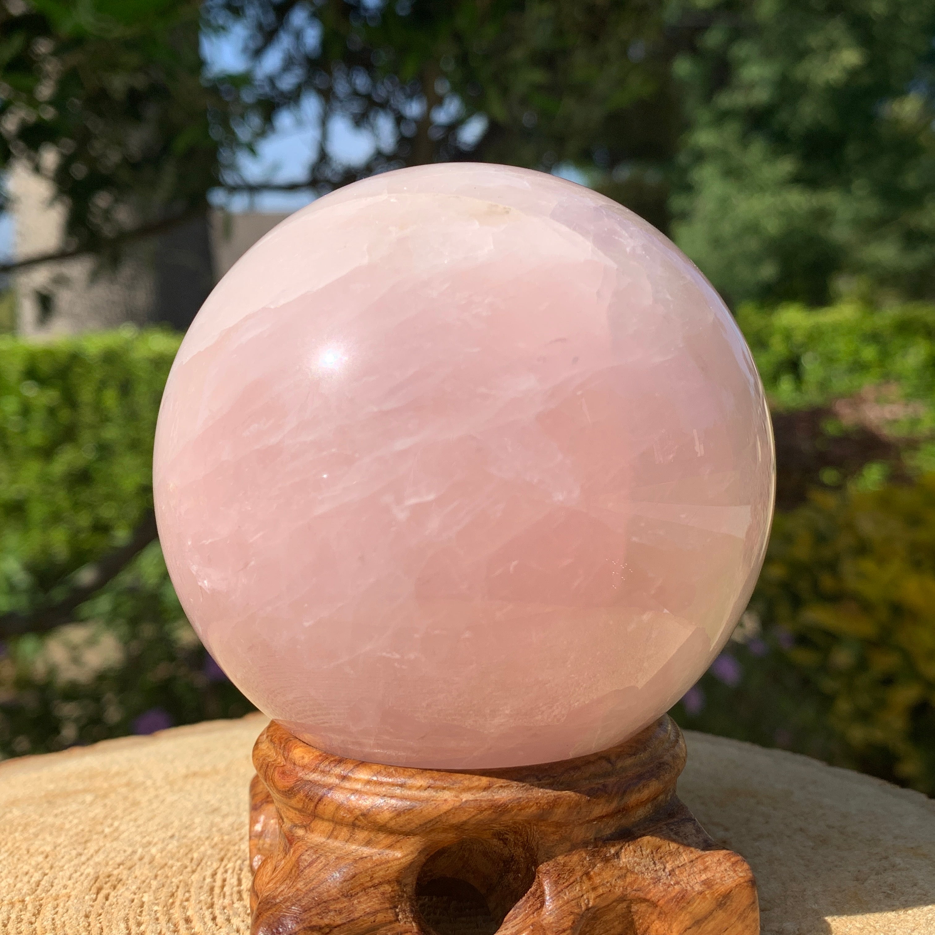 750g 8x8x8cm Pink Rose Quartz Sphere from China