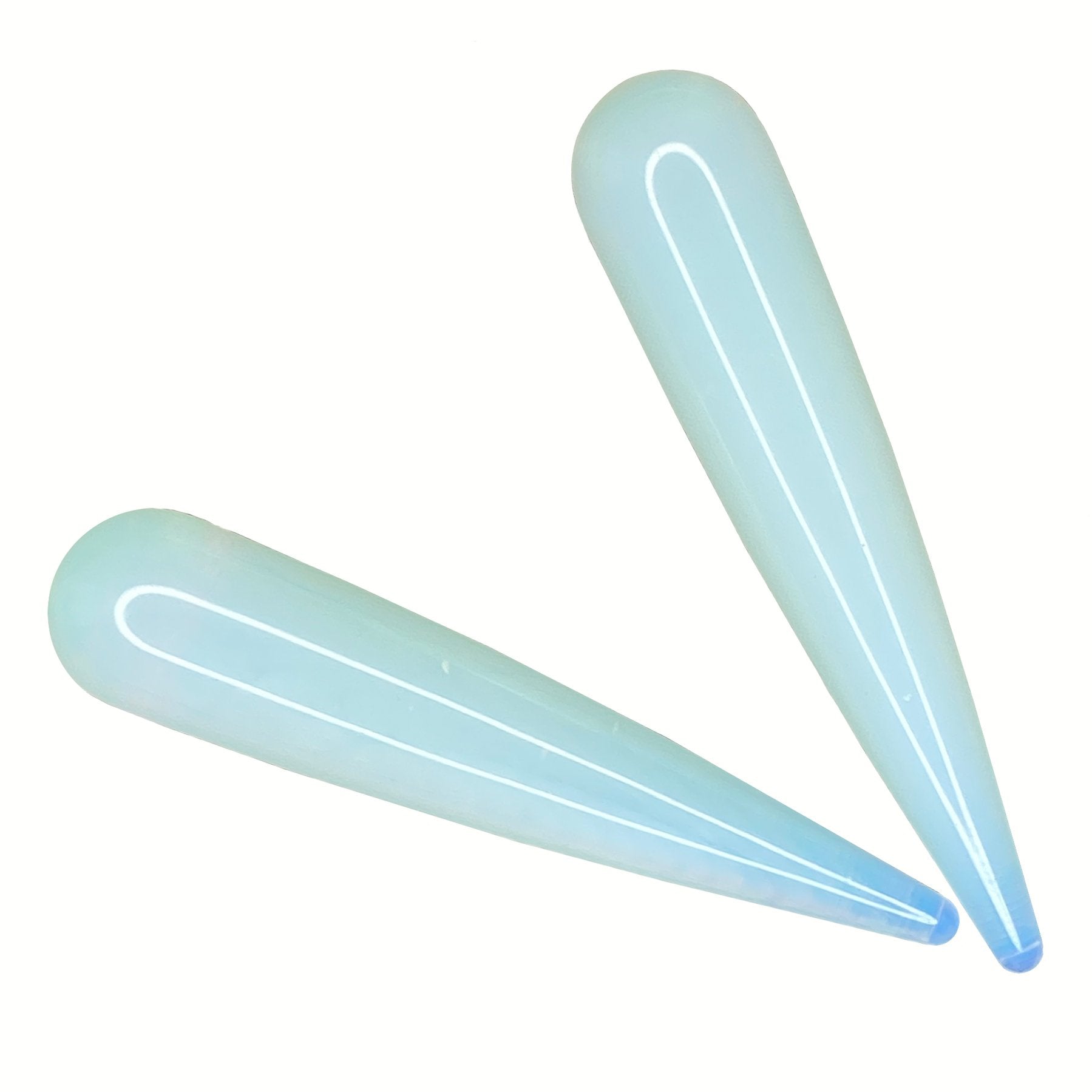 White Man-Made Opal Massage Wand Design 1