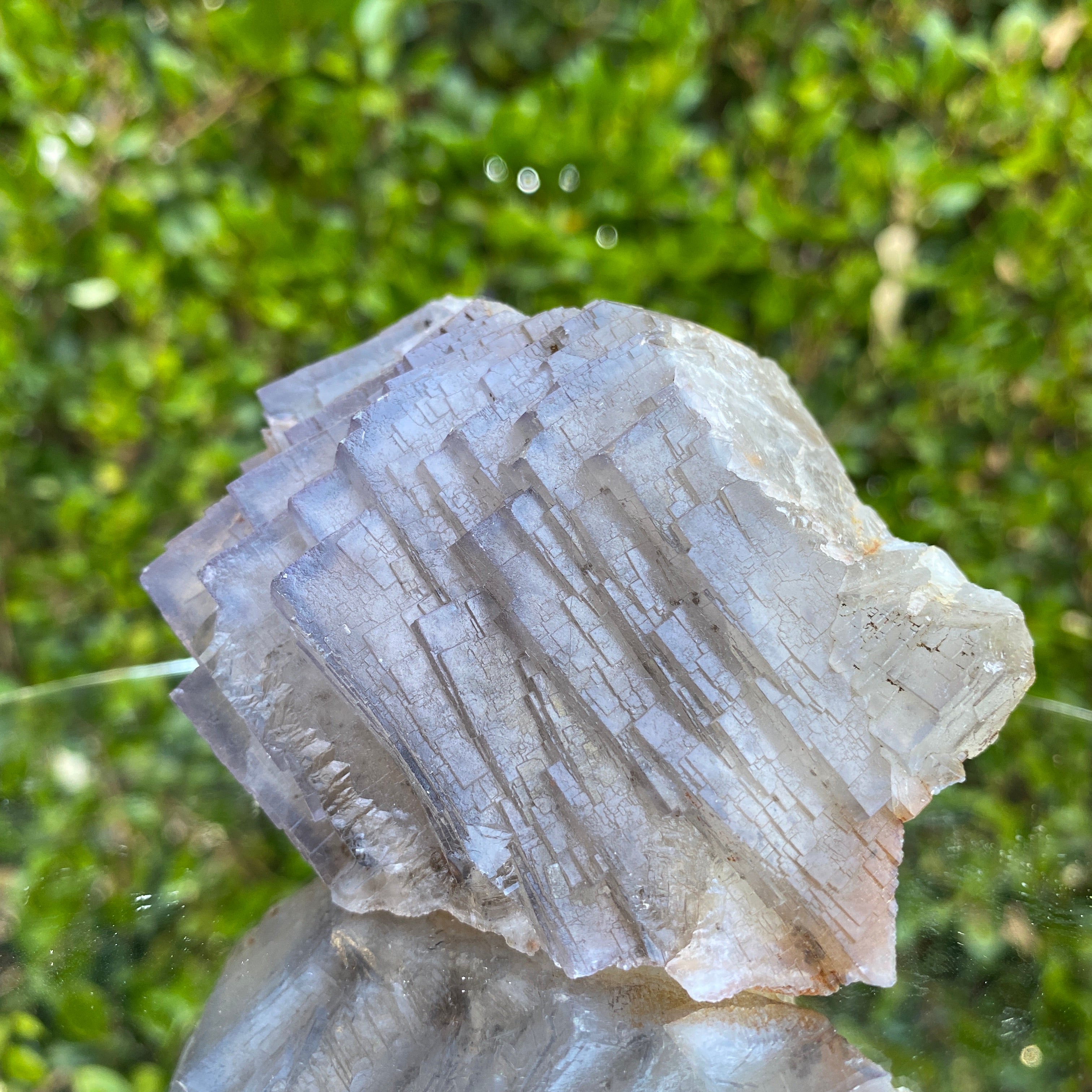 388g 10x7x6cm Super Clear and transparent Matrix Purple Fluorite from Balochistan, Pakistan