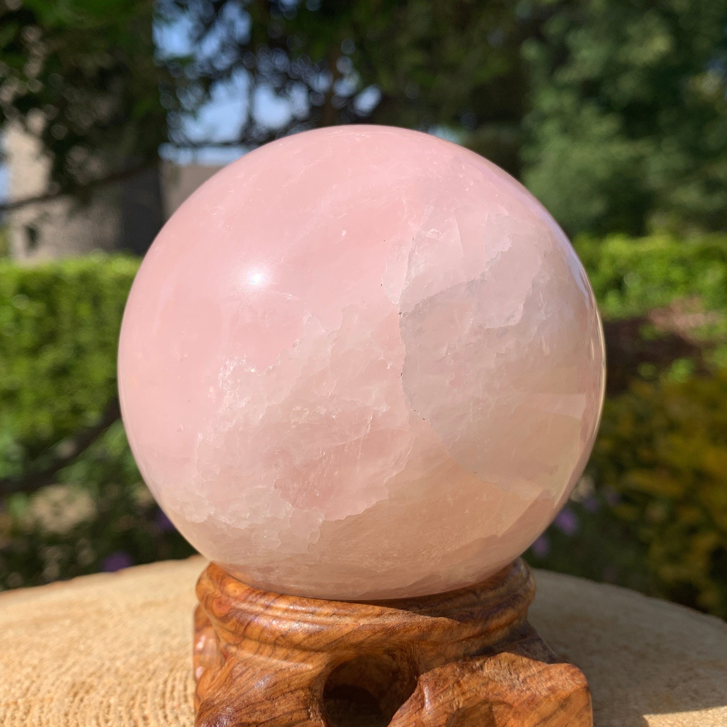 750g 8x8x8cm Pink Rose Quartz Sphere from China