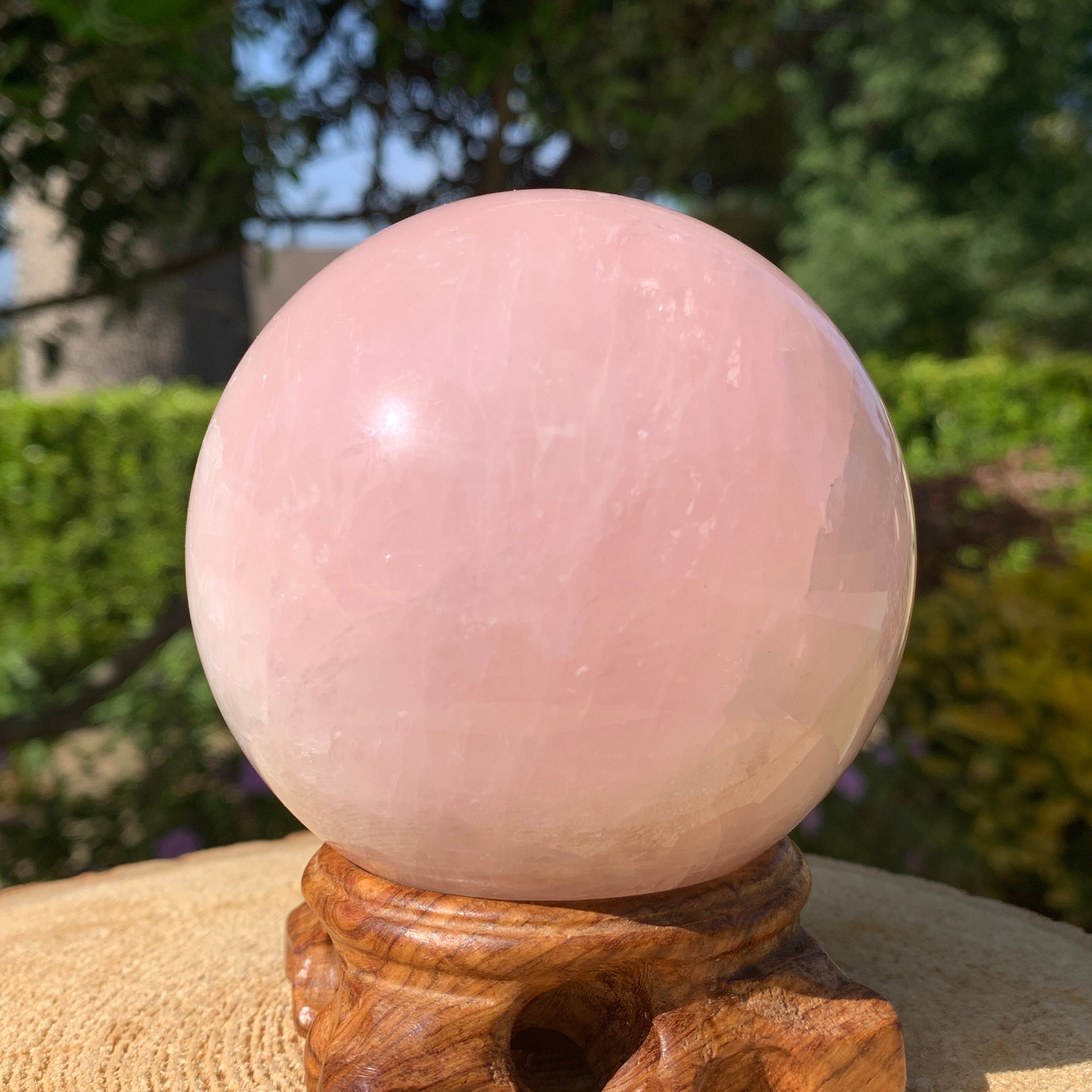 750g 8x8x8cm Pink Rose Quartz Sphere from China