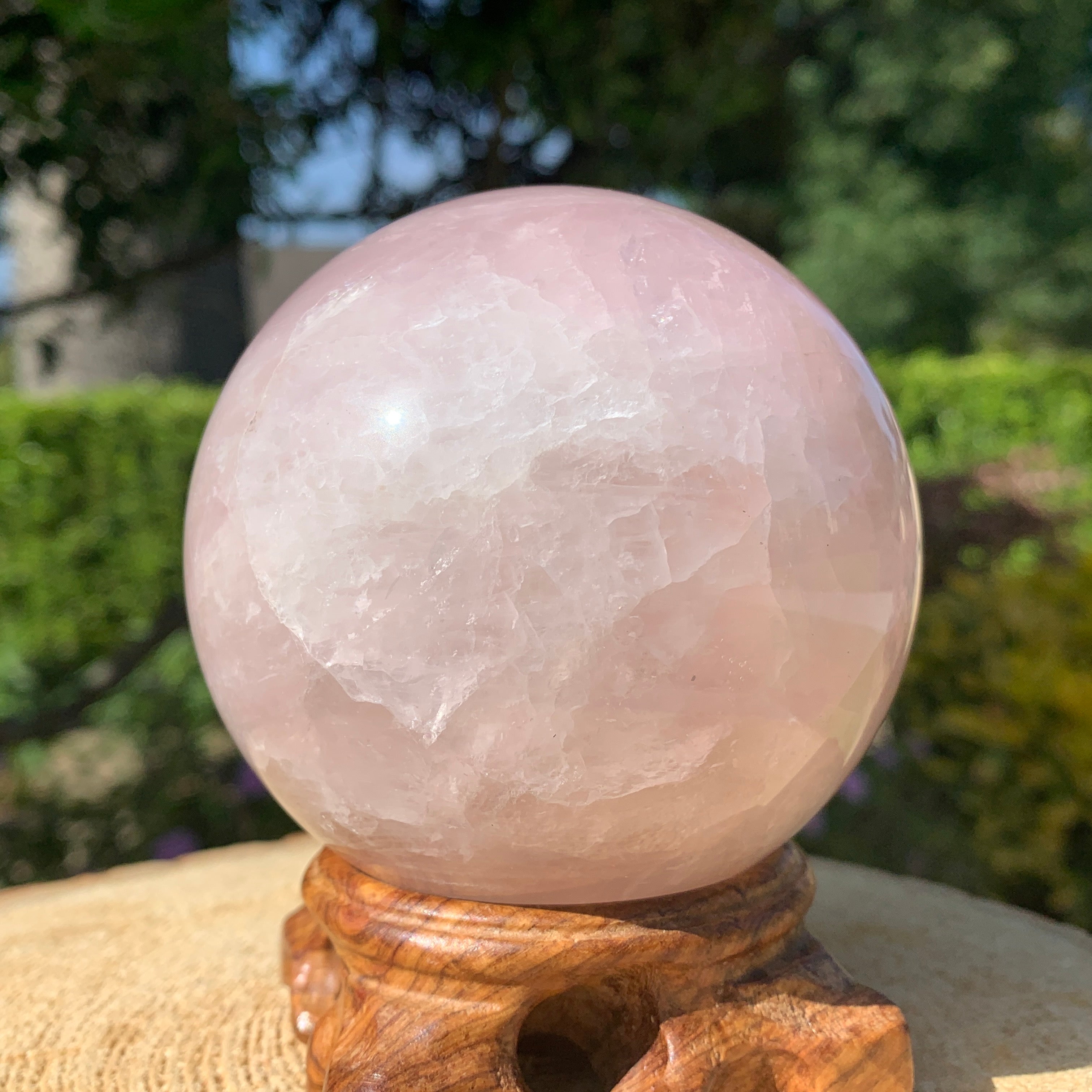 750g 8x8x8cm Pink Rose Quartz Sphere from China