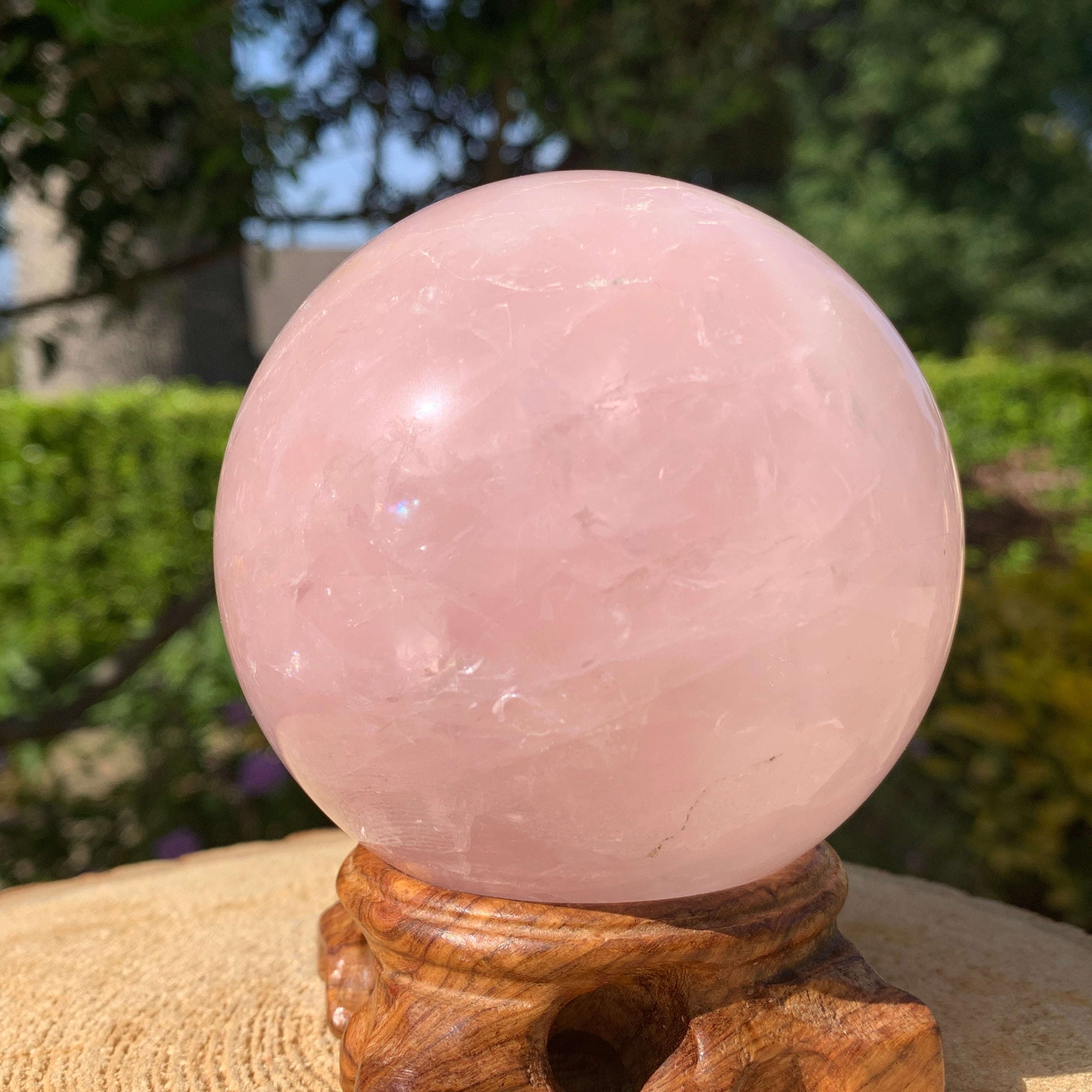 792g 8x8x8cm Pink Rose Quartz Sphere from China