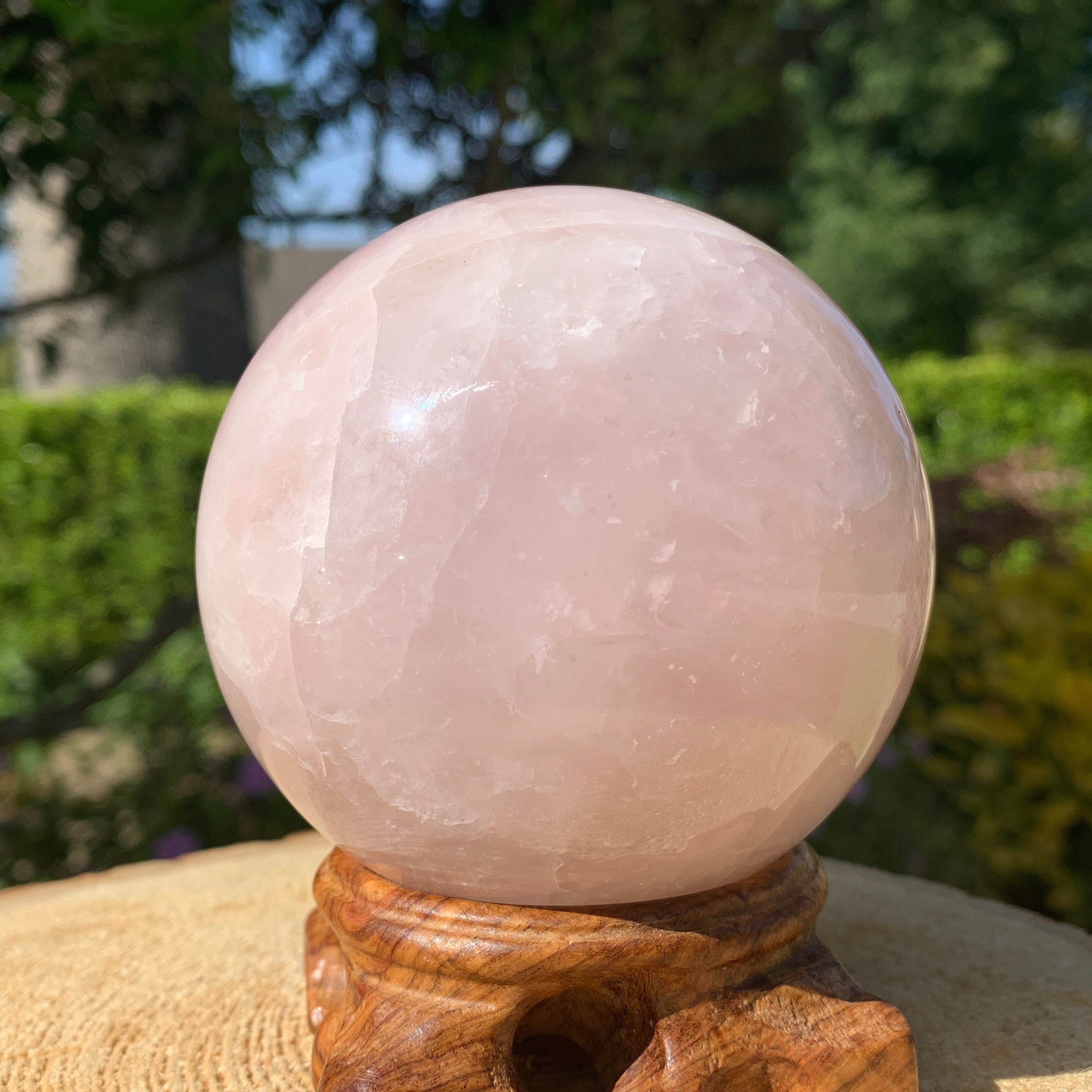 750g 8x8x8cm Pink Rose Quartz Sphere from China