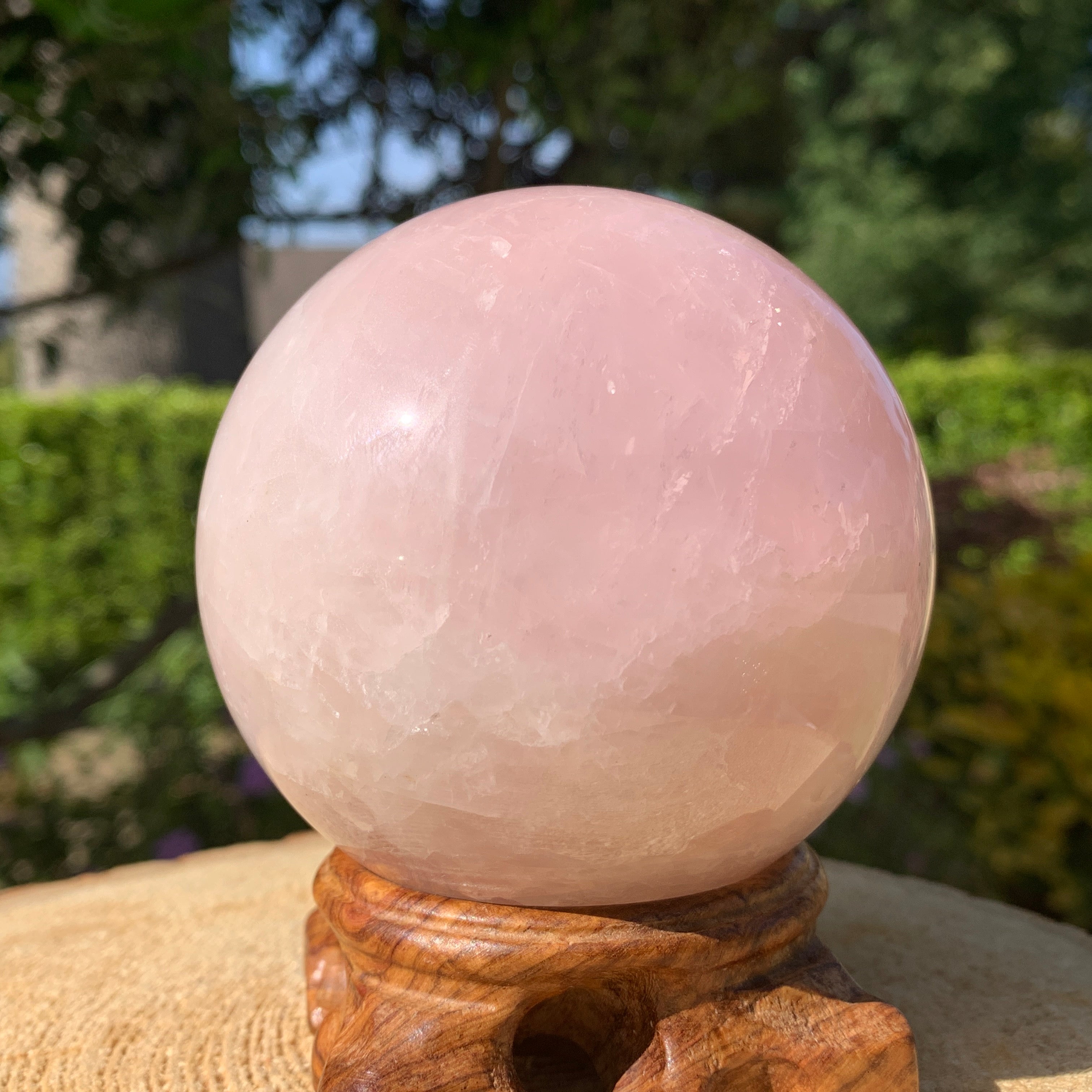 750g 8x8x8cm Pink Rose Quartz Sphere from China