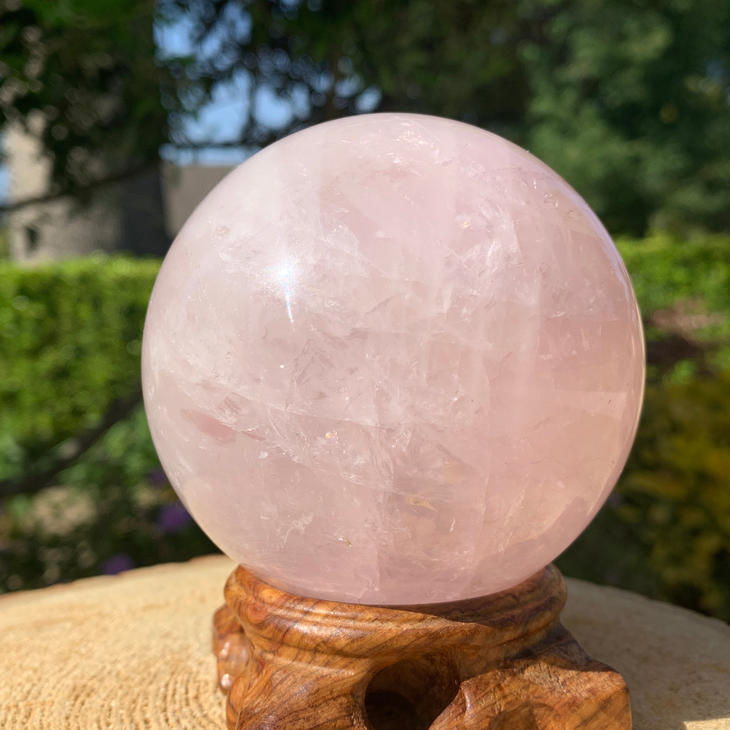 792g 8x8x8cm Pink Rose Quartz Sphere from China