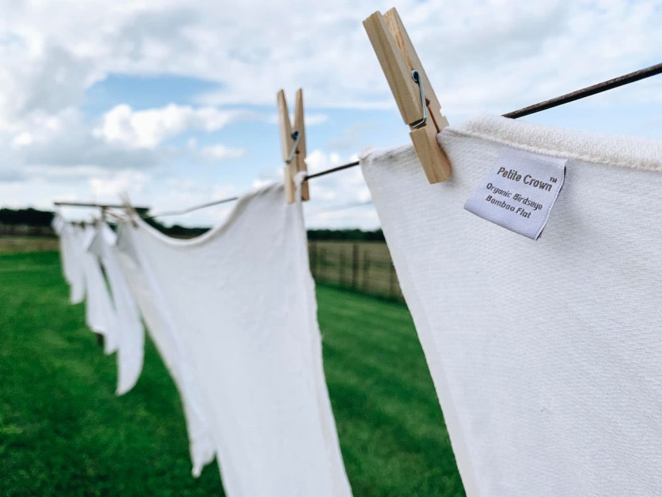 organic cotton birdseye bamboo flats - 6 pack