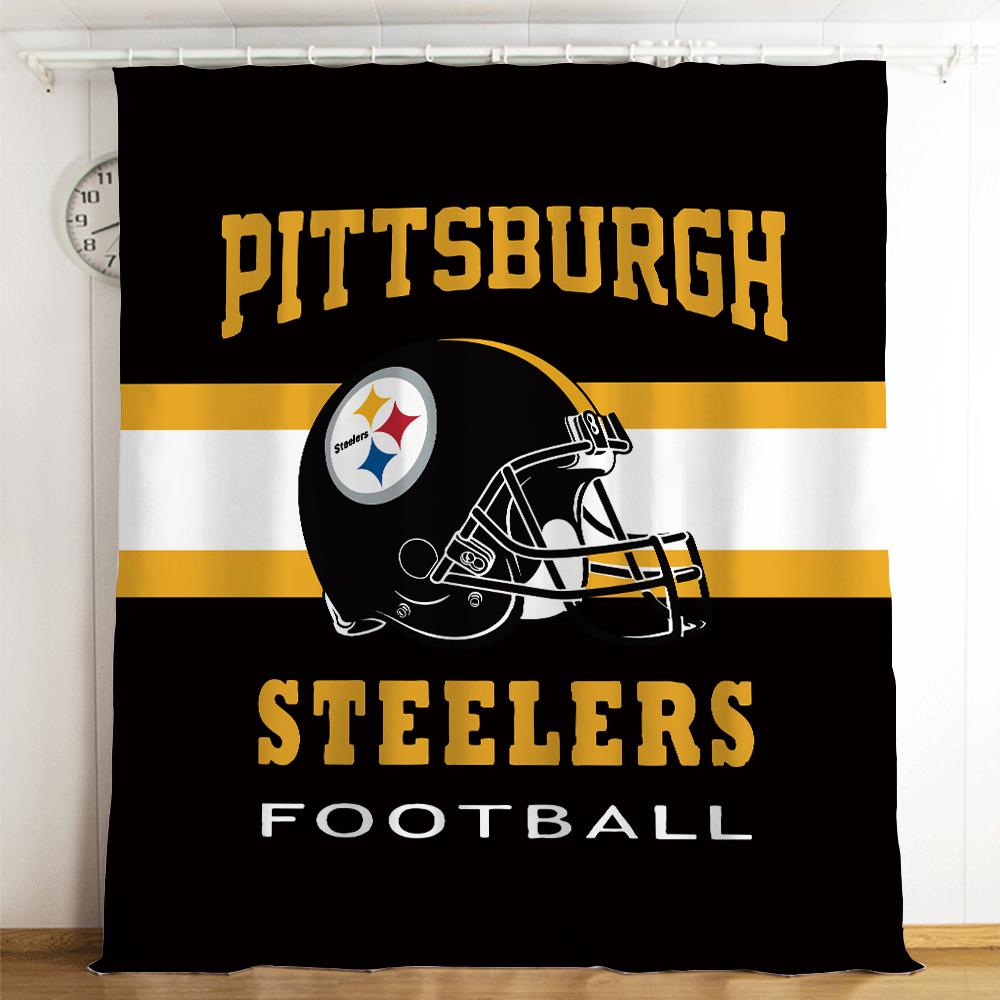 Pittsburgh Steelers Nfl 14 Blackout Curtains For Window Treatment Set For Living Room Bedroom Getlovemall Cheap Products