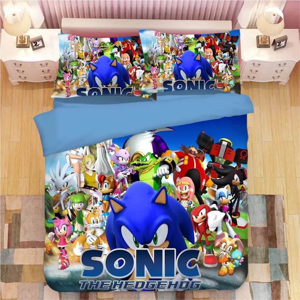 Sonic The Hedgehog 9 Bedding Set Duvet Cover Set Bedroom Set Bed Linen