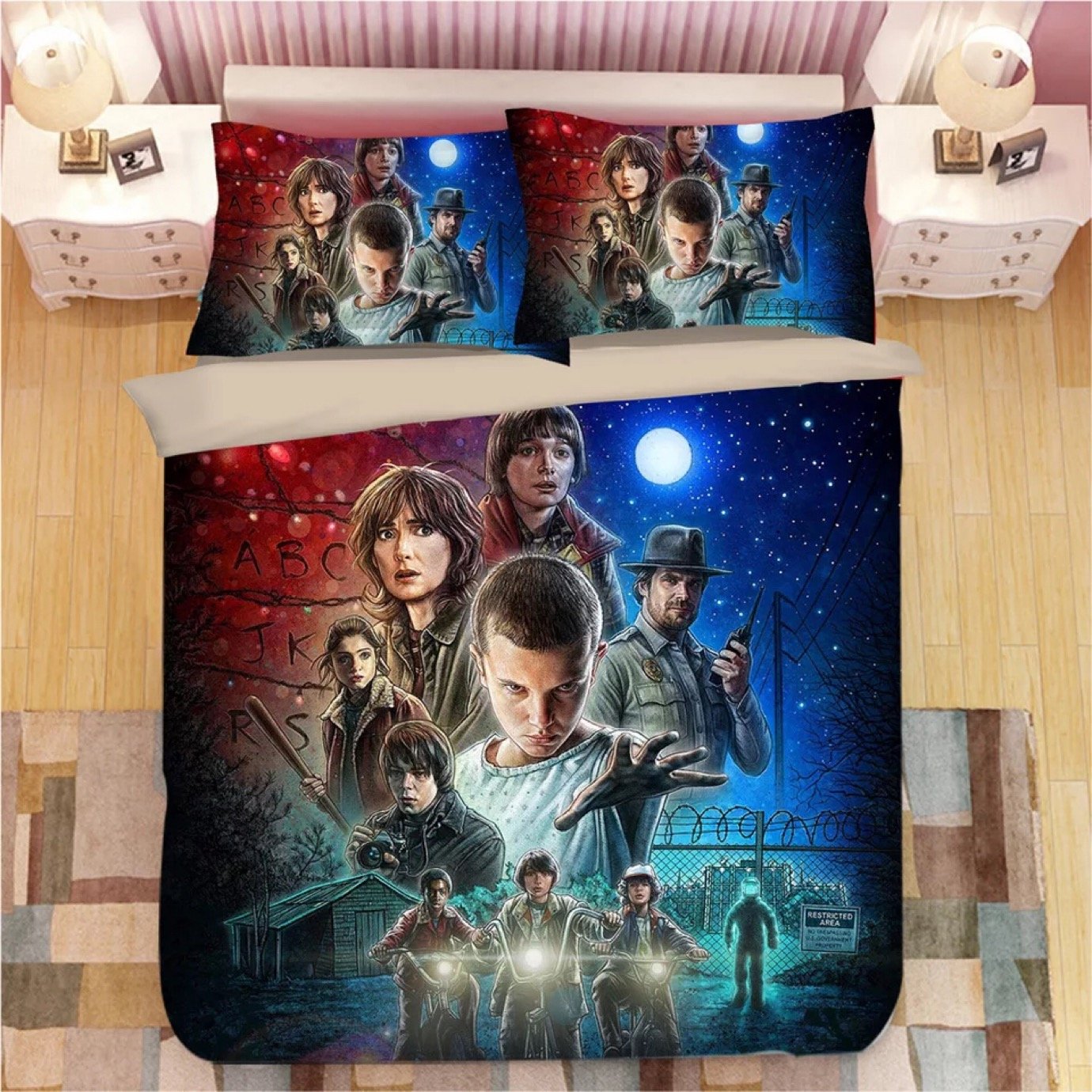 Stranger Things Eleven 11 Duvet Cover Quilt Cover Pillowcase Bedding Set GetLoveMall cheap