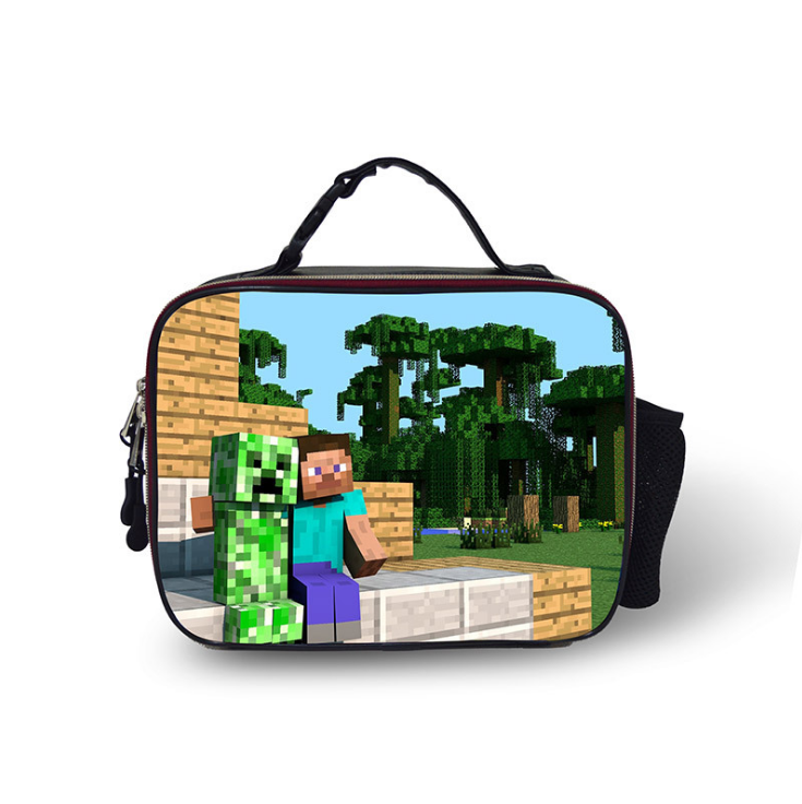 Minecraft Insulated Lunch Bag for Boy Kids Thermos Cooler Adults Tote