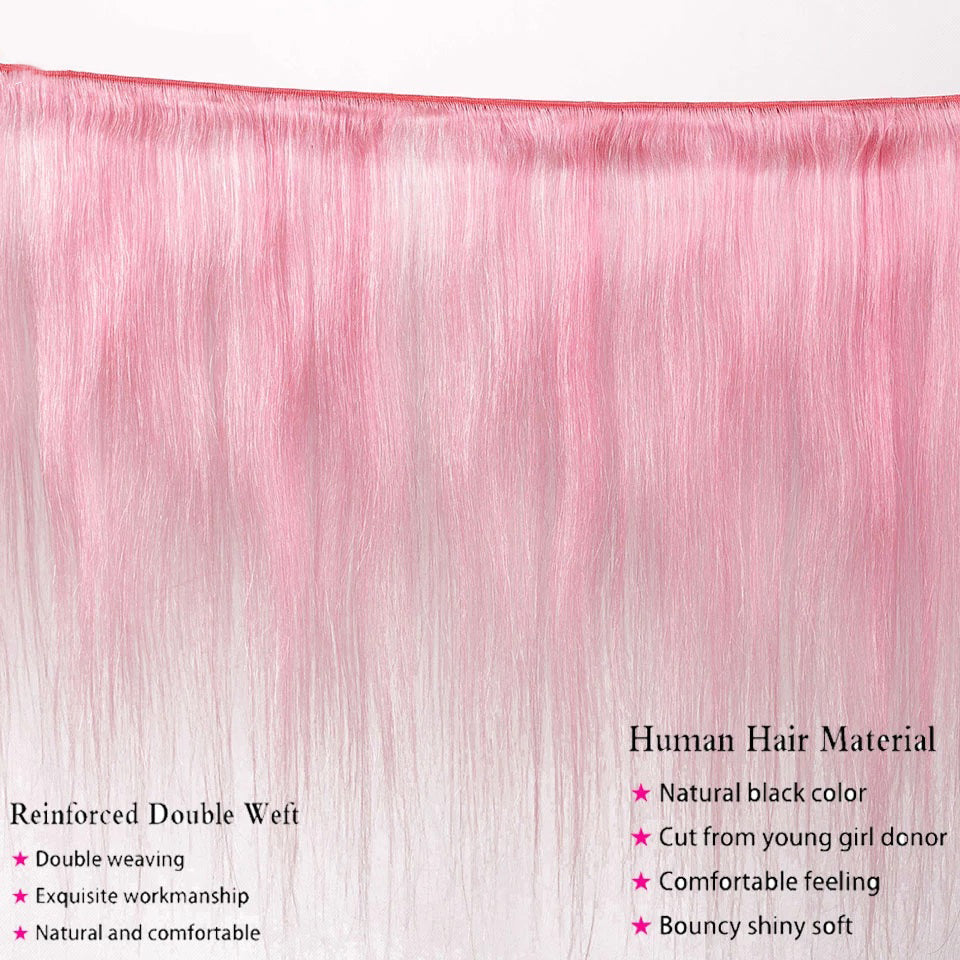 Pink Hair Weft Unfold