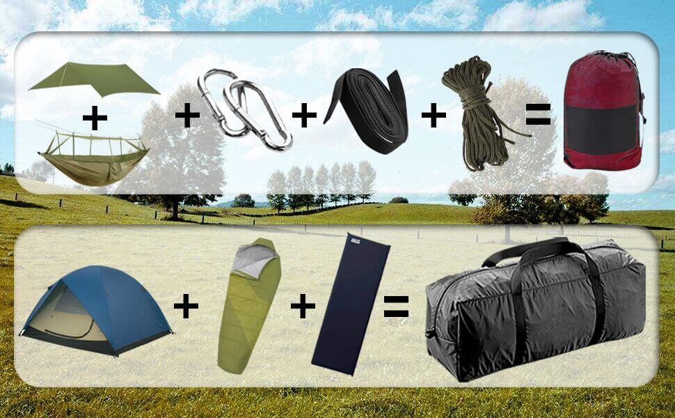 Materiales necesarios para el saco de dormir de la tienda de campaña