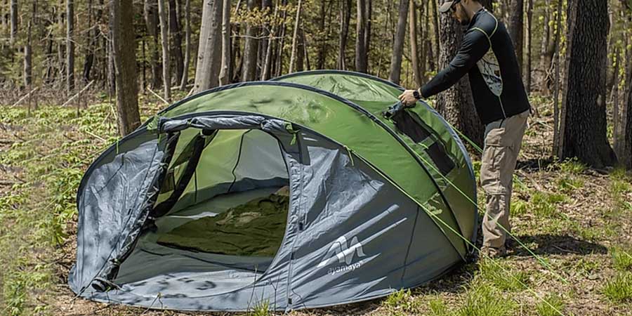 Ayamaya pop up tent in the forest 