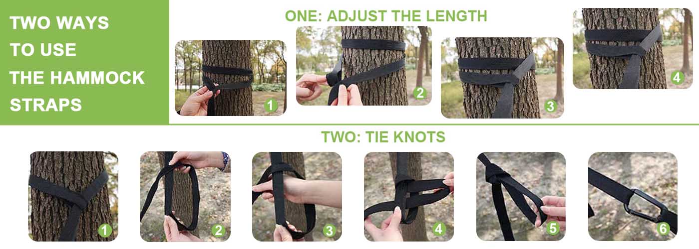 2 ways to use the kids hammock's straps