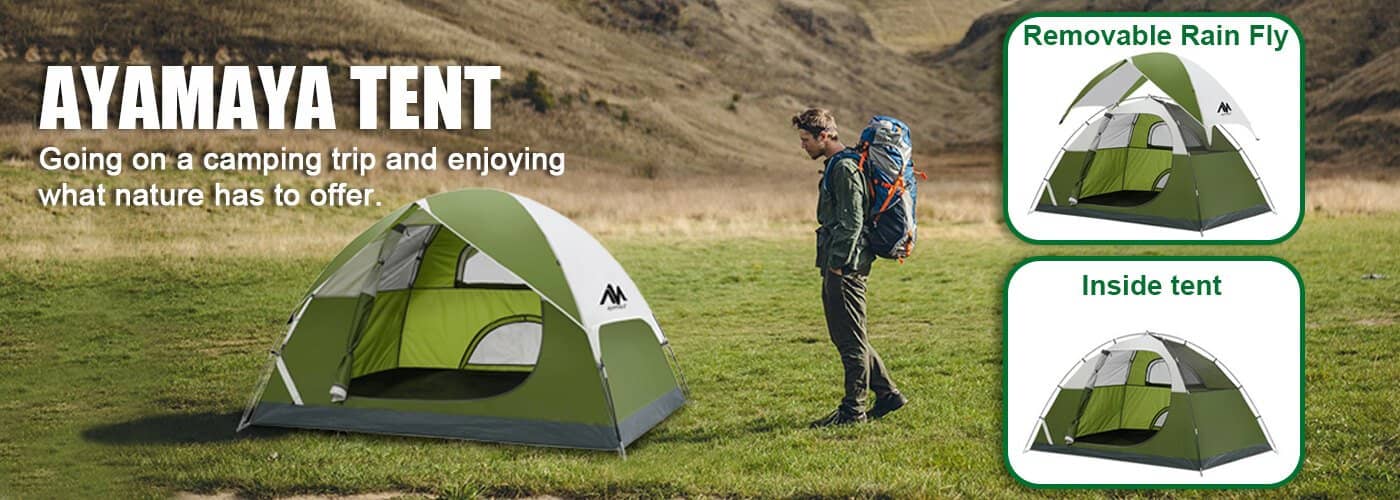 AYAMAYA Lightweight Compact Dome Tents for Camping | Easy Setup 