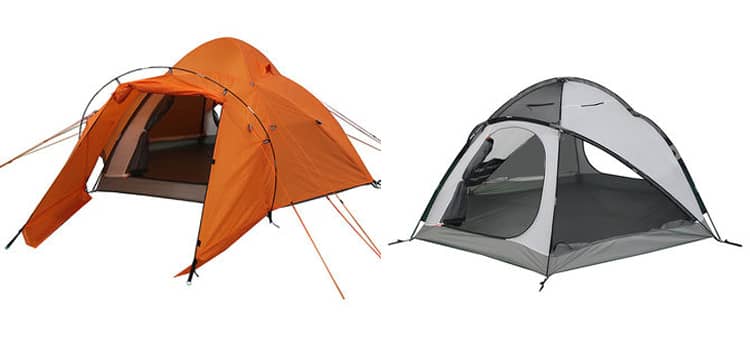 dome camping tent with double layers for 3-4 person