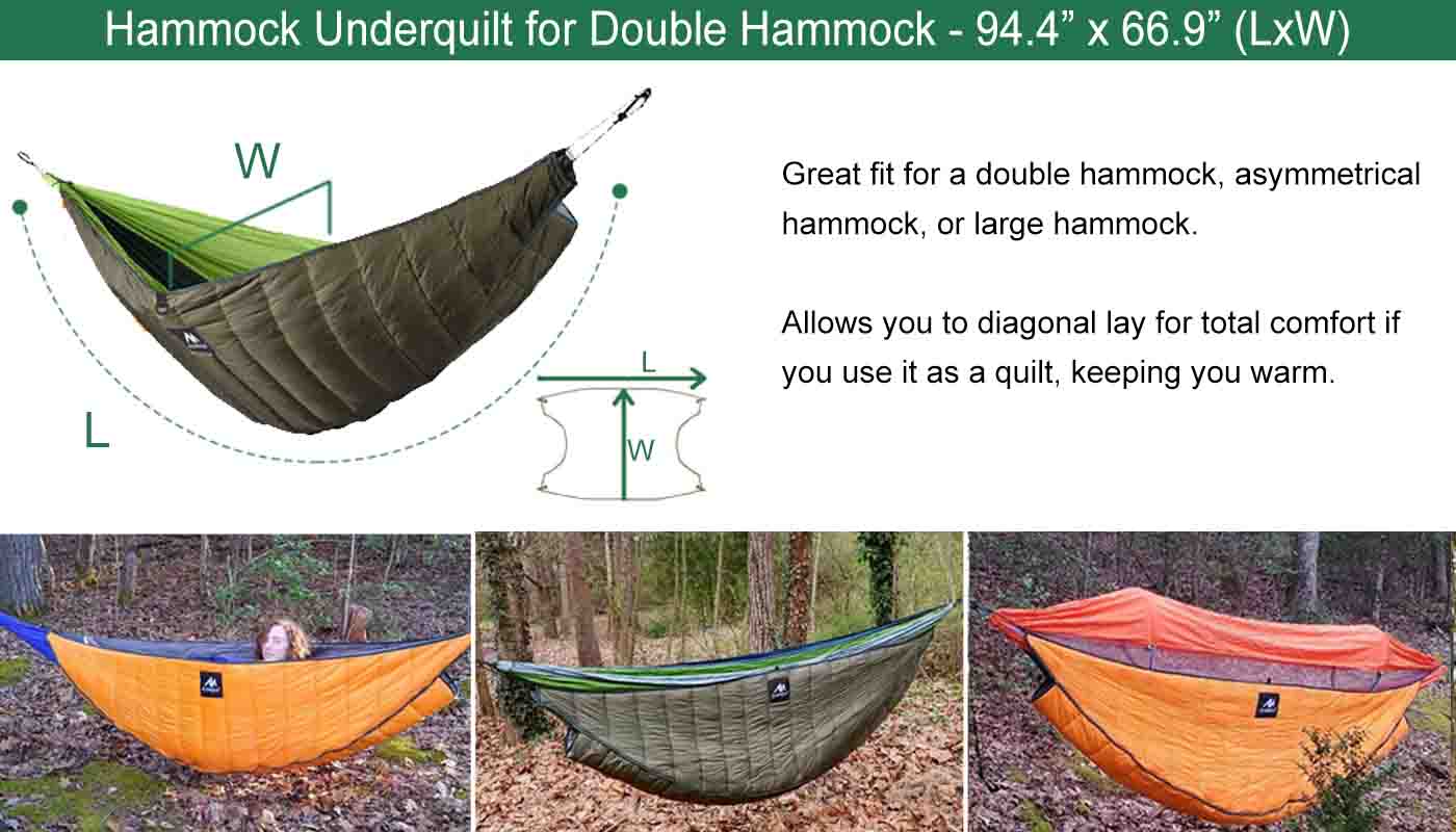 Haudang Outdoor Camping Hammock Warm Hammock Underquilt Ultralight Tent Winter Warm Under Quilt Blanket Cotton Hammock 