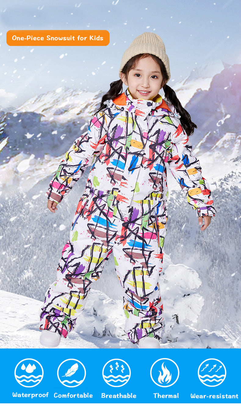 Girls Searipe One Piece Stylish Ski Suits Winter Jumpsuit Snowsuits