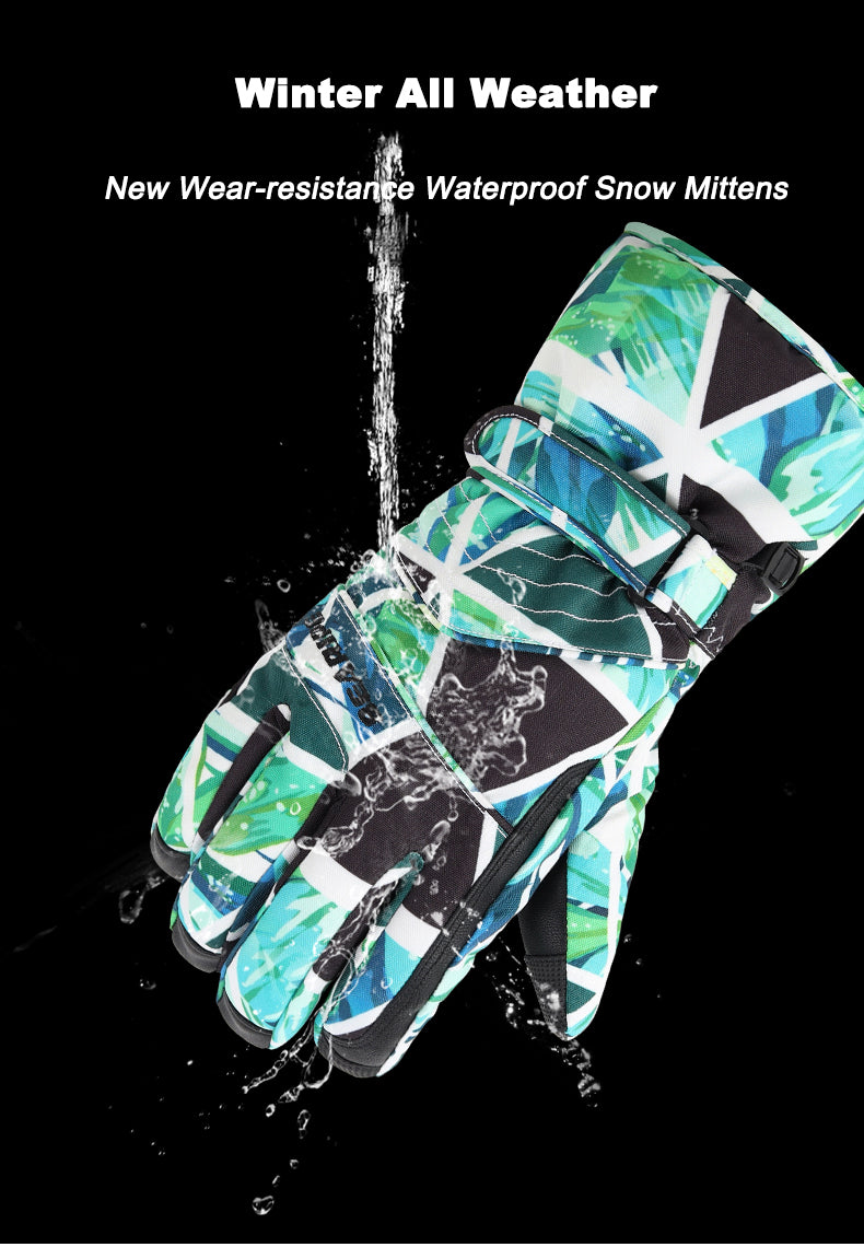 Women's Winter Dope Colorful Fantasy Waterproof Snowboard Gloves