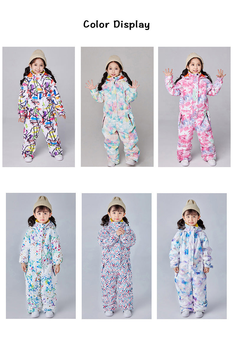 Girls Searipe One Piece Stylish Ski Suits Winter Jumpsuit Snowsuits