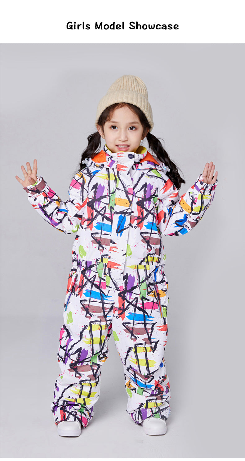 Girls Searipe One Piece Stylish Ski Suits Winter Jumpsuit Snowsuits