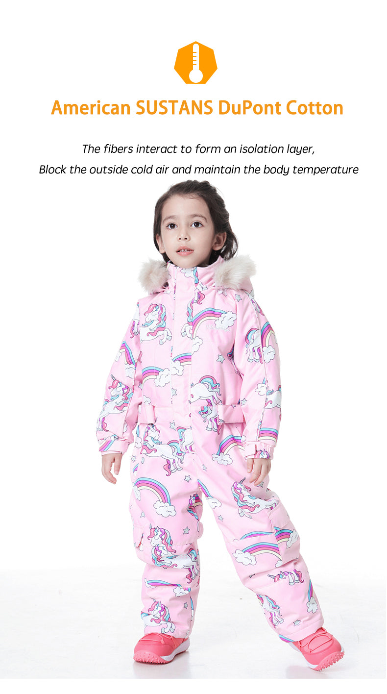 Kids Blue Magic Winter Fashion Colorful One Piece Coveralls Ski Suits Winter Jumpsuits